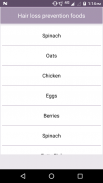 Hair loss prevention foods screenshot 1
