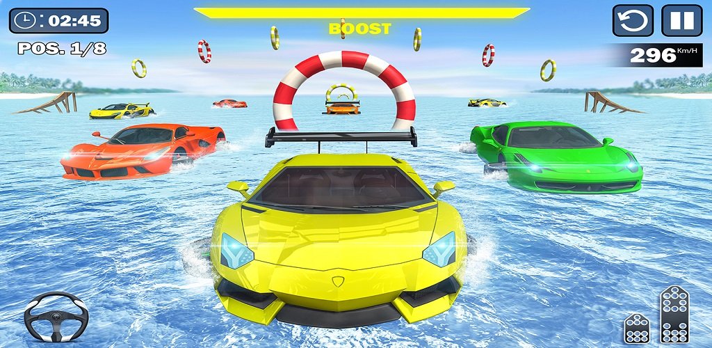 Water Slide Car Race - Water Surfing Stunts 🕹️ Play Now on GamePix