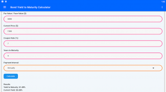 Yield to Maturity Calculator screenshot 3