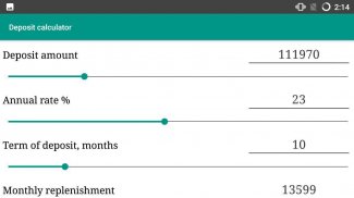 Deposit calculator screenshot 3