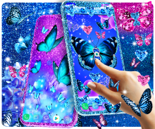 Blue glitz butterfly wallpaper screenshot 3