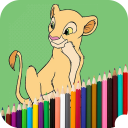 King Lion Coloring Book Icon