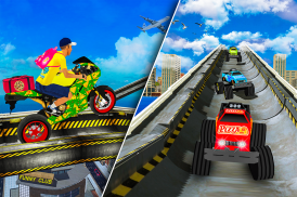 Pizza Delivery: Mega Ramp Rider Crash Stunts screenshot 4