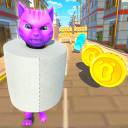 Cat Toilet Paper Running Adventure – Subway Game Icon