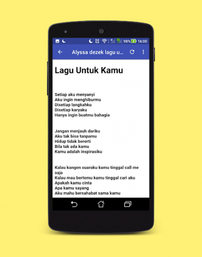 Alyssa Dezek Lagu Untuk Kamu Lyrics Mp3 3 0 Download Android Apk Aptoide