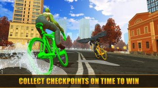 Superheroes Happy Bike Race - Two Extreme Wheels screenshot 1