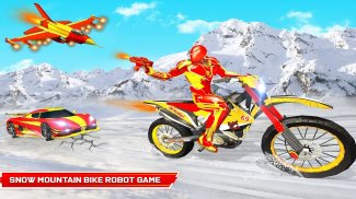 Snow Bike Transform Robot Game screenshot 0