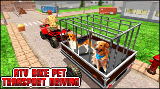 ATV Quad Bike Pet Transporter Driving - Dog Games screenshot 0