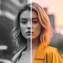 Editor de fotos preto e branco com colorido efeito Icon