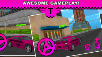 Pink Lady Crazy Taxi Driver 3D screenshot 1