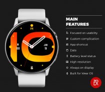 Hybrid Orange Fire Watch Face screenshot 4