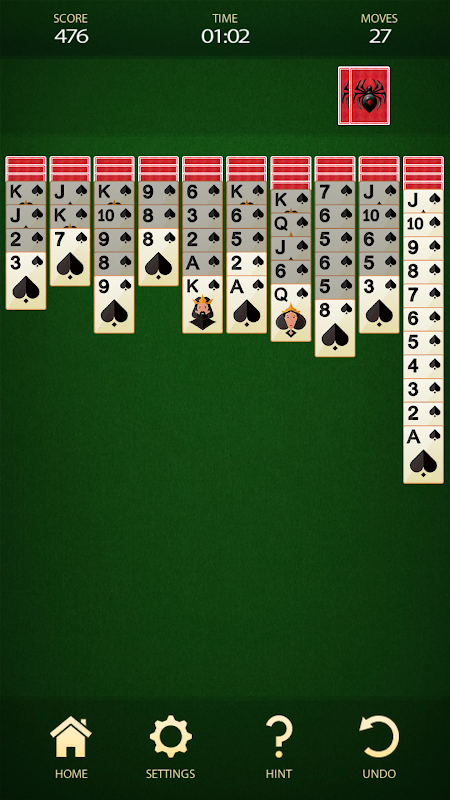 Spider Solitaire (by MobilityWare) - free offline solitaire card game for  Android and iOS - gameplay 