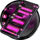 SMS tema sfera Pink 💕 hitam Icon