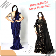 Women Ruffle Saree Photo Suit screenshot 13