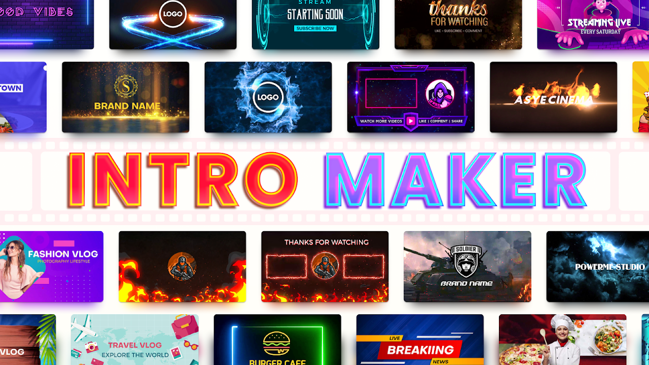 Gaming Intro Maker - Glitch Logo Text Animation for Android - Download