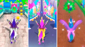 Rainbow Unicorn Game Lari Lari screenshot 0