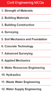 Civil Engineering MCQs screenshot 0