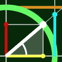 Unit circle. Trigonometry Icon