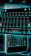 Nuovo tema Blue Neon Fonts Tech Beam per Tastiera screenshot 1