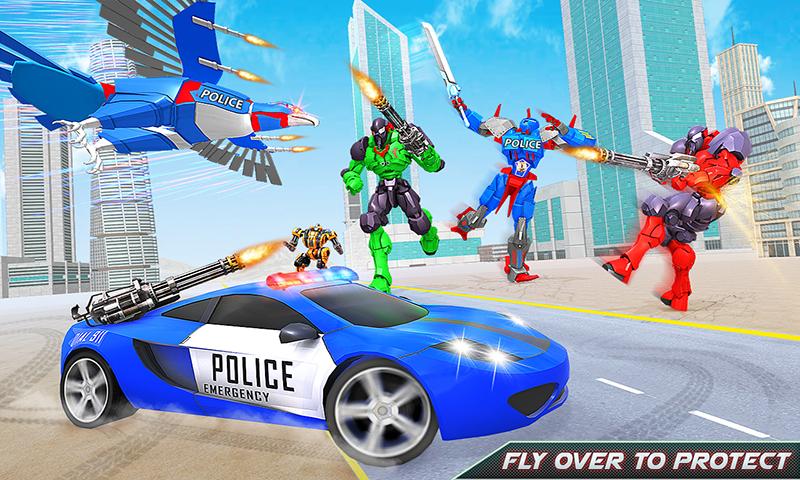 US Police Transform Robot Car Cop Eagle game 1.4.3 Muat turun APK 