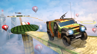 Ramp Mega Army Jeep Stunts Racing: Impossible Game screenshot 2