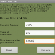 Return Rate(CAGR) calculator screenshot 1