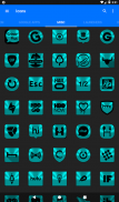 Cyan and Black Icon Pack Free screenshot 17