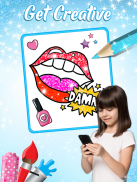 Glitter Lips with Makeup Brush Set coloring Game screenshot 7