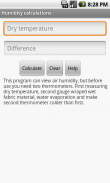 Humidity calculations screenshot 2