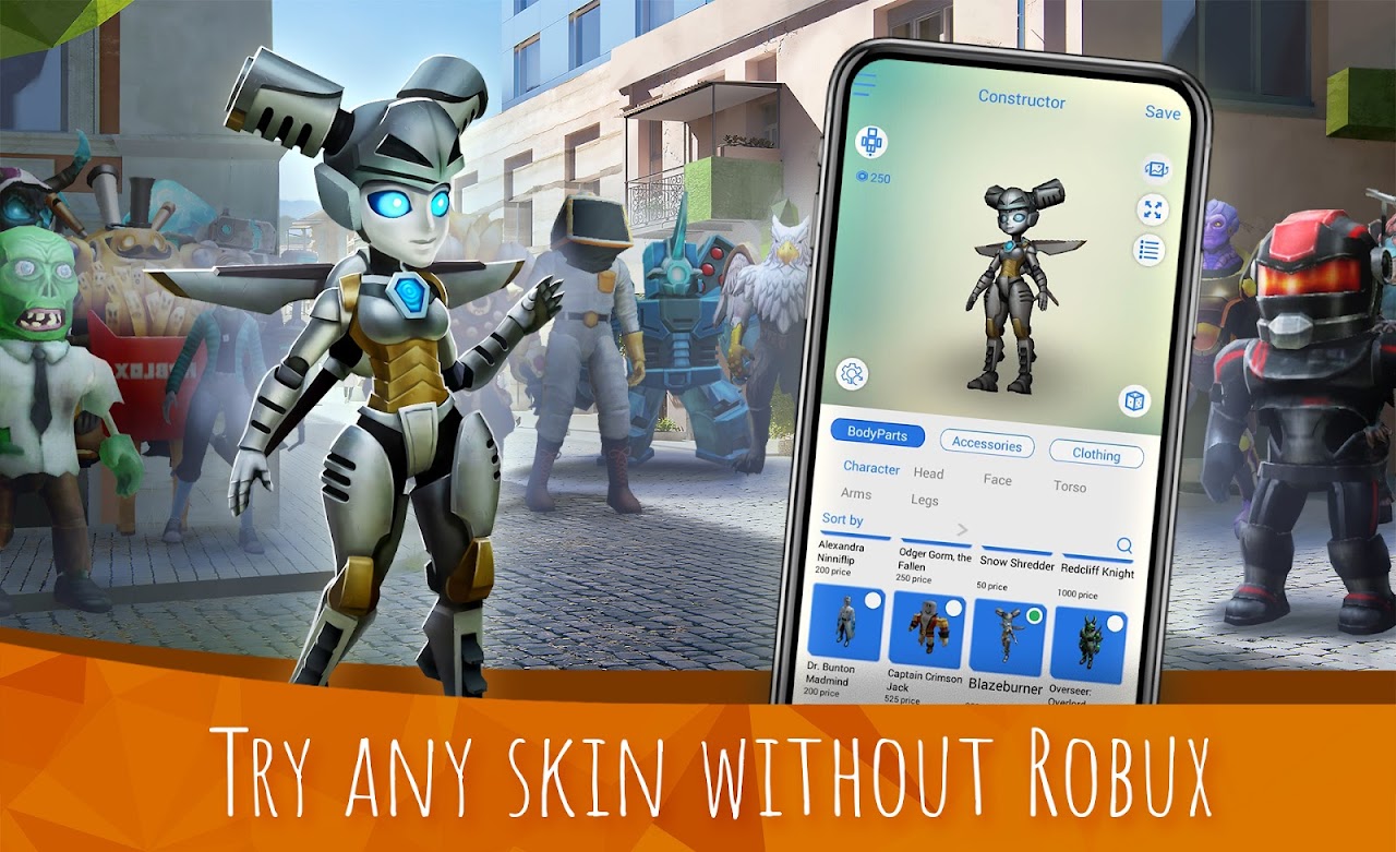 Skins for ROBLOX Master Mods - app overview 