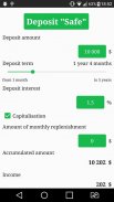 Deposit calculator screenshot 1