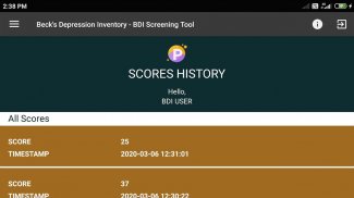 Beck's Depression Inventory - BDI Screening Tool screenshot 1