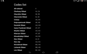 Regional Codes of Ukraine screenshot 2