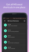 MS Excel Shortcuts screenshot 0