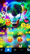 Smoke Colorful Skull Keyboard Theme screenshot 2