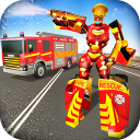 Firefighter Robot Rescue Hero Icon