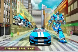 Robot Mobil Putih Tiger Robot Car Transform Game screenshot 2