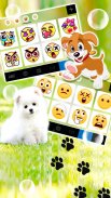 Cute White Puppy Keyboard Background screenshot 4