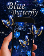 Голубая бабочка Живые обои screenshot 0