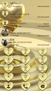 Dialer Hearts Gold Theme screenshot 1