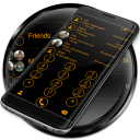 Dialer Circle BlackOrange Skin Icon