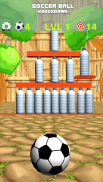 Soccer Ball Knockdown - aim, flick and tumble cans screenshot 1