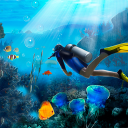 Unterwasser Überleben Sim Icon