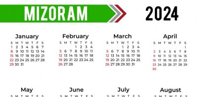 Mizoram Calendar 2024