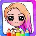 Girls Coloring Book & Drawing Pages Icon