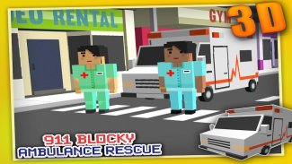 Blocky 911 एम्बुलेंस बचाव 3D screenshot 10
