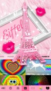 Pinky Bow Paris Eiffel Tema de screenshot 2