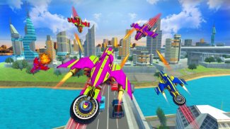 Flying Robot Motor Bike Game screenshot 1