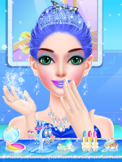 Blauwe prinses - make-over games: makeup aankleden screenshot 2