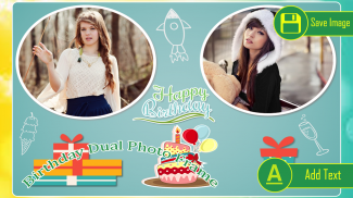 Birthday Dual Photo Frames screenshot 1